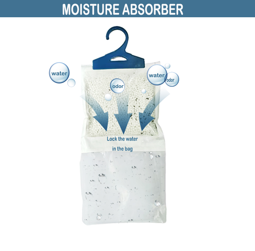 Hanging moisture absorber bags — product photo