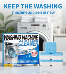 Washing Machine Cleaner Tablets Pack of washing machine cleaning tablets stacked together
