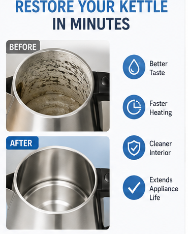 Kettle before and after descaling