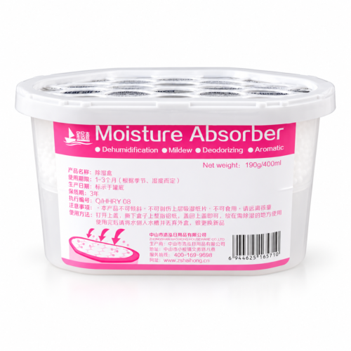 400 mL disposable moisture absorber box with calcium chloride for wardrobes and bathrooms